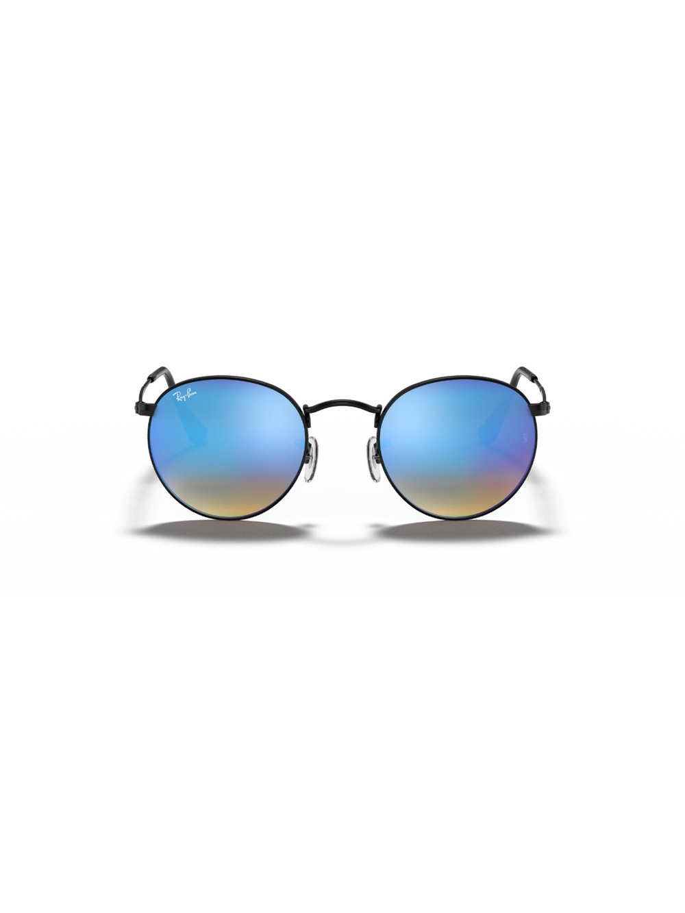 Ray-Ban Round Metal Sunglasses with Blue and Gold Mirror Lenses